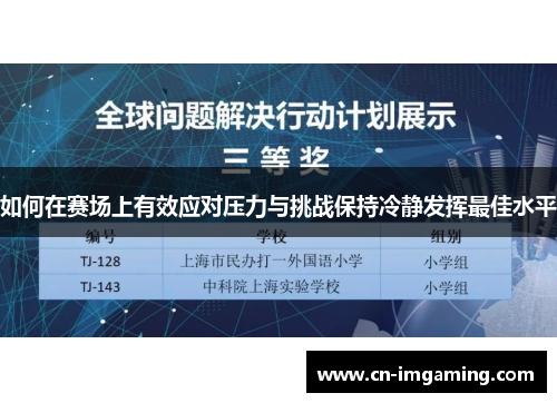 如何在赛场上有效应对压力与挑战保持冷静发挥最佳水平