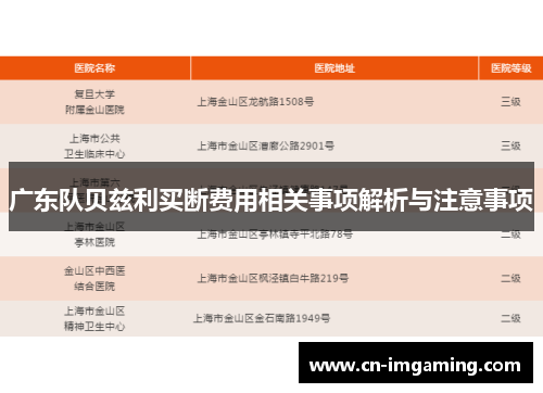 广东队贝兹利买断费用相关事项解析与注意事项