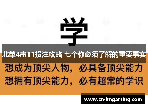 北单4串11投注攻略 七个你必须了解的重要事实